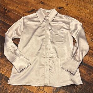 Silk Satin Button-Up Shirt
